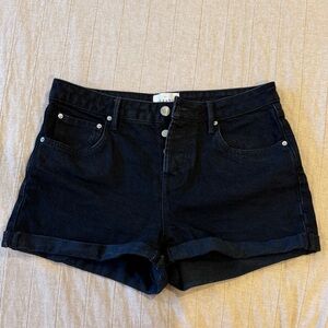 Sezane Black Jean Shorts